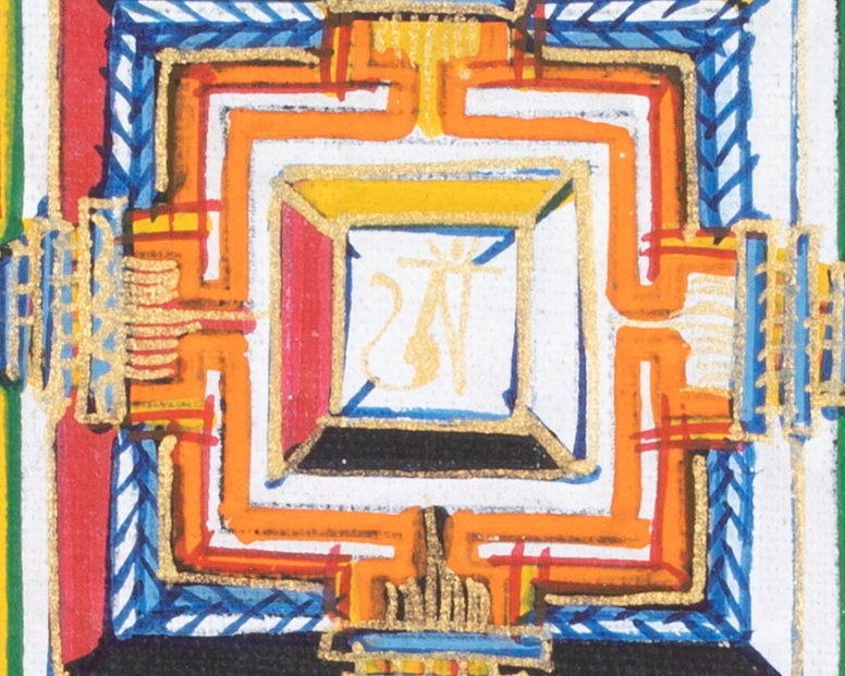 Buddhist Kalachakra Mandala Thangka | Hand Painted On Cotton Canvas | Wall Decorations
