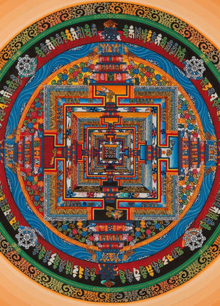 FineQuality Kalachakra Mandala | Mandala with Orange Halo