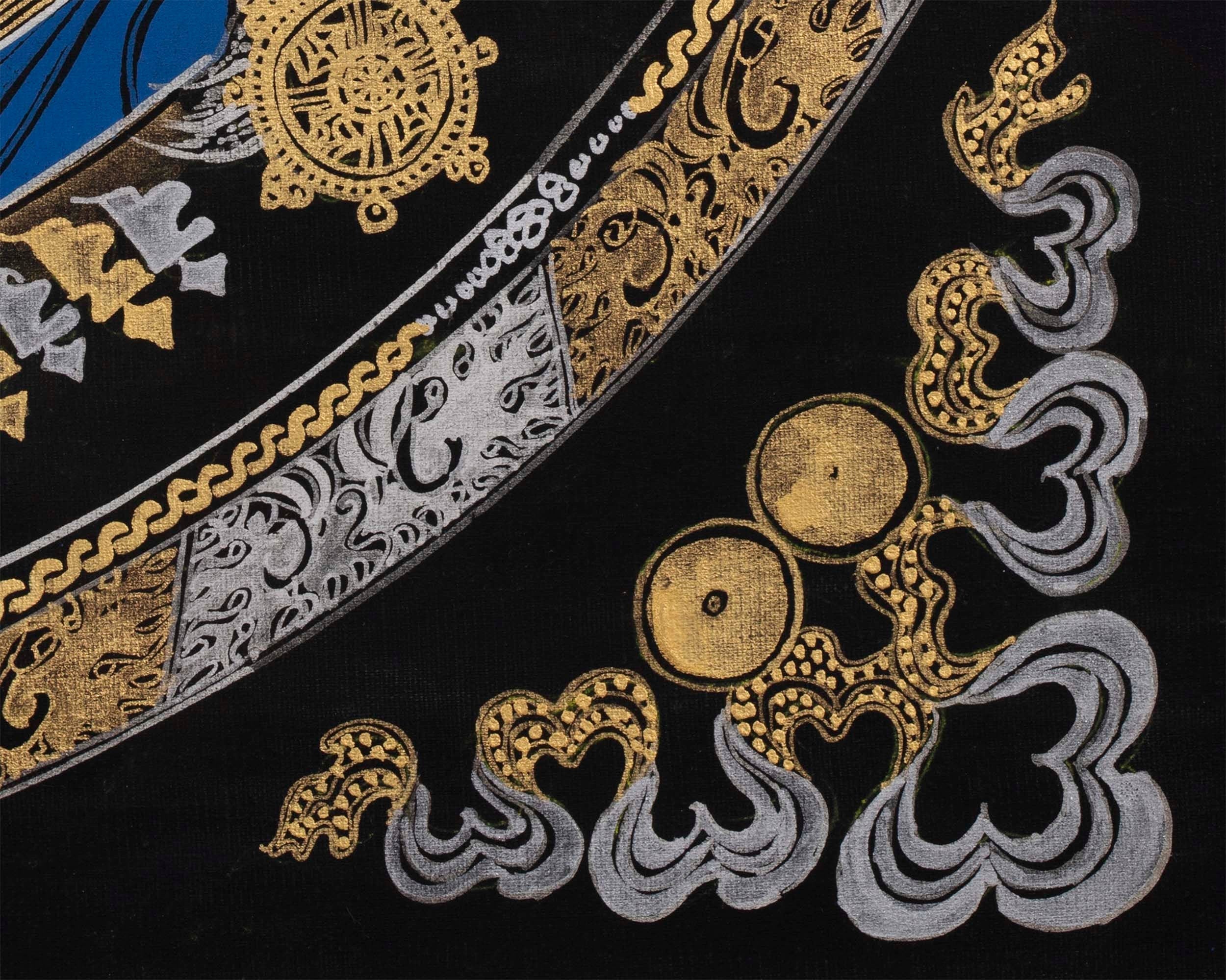 Colored Kalachakra Mandala | Attractive Gold and Silver Mandala