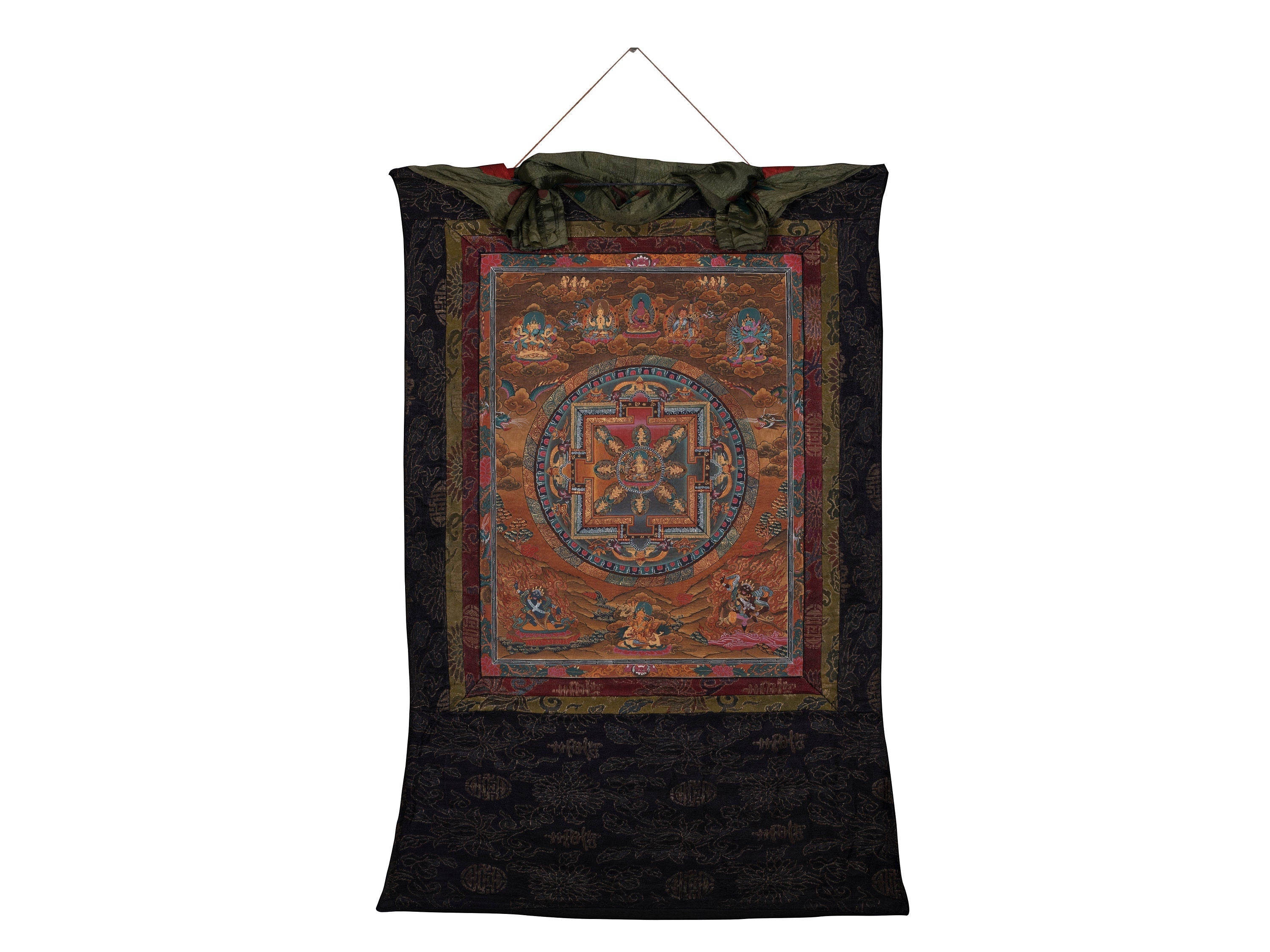 Vintage Mandala with Guhyasamaja , Chakrasamvara and Mahakalas