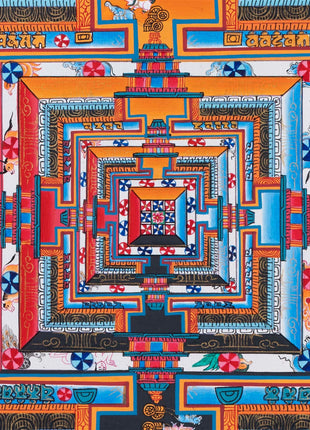 Bordered Kalachakra Mandala  | Buddhist Wall Hanging