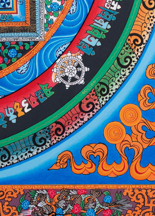 Bordered Kalachakra Mandala  | Buddhist Wall Hanging