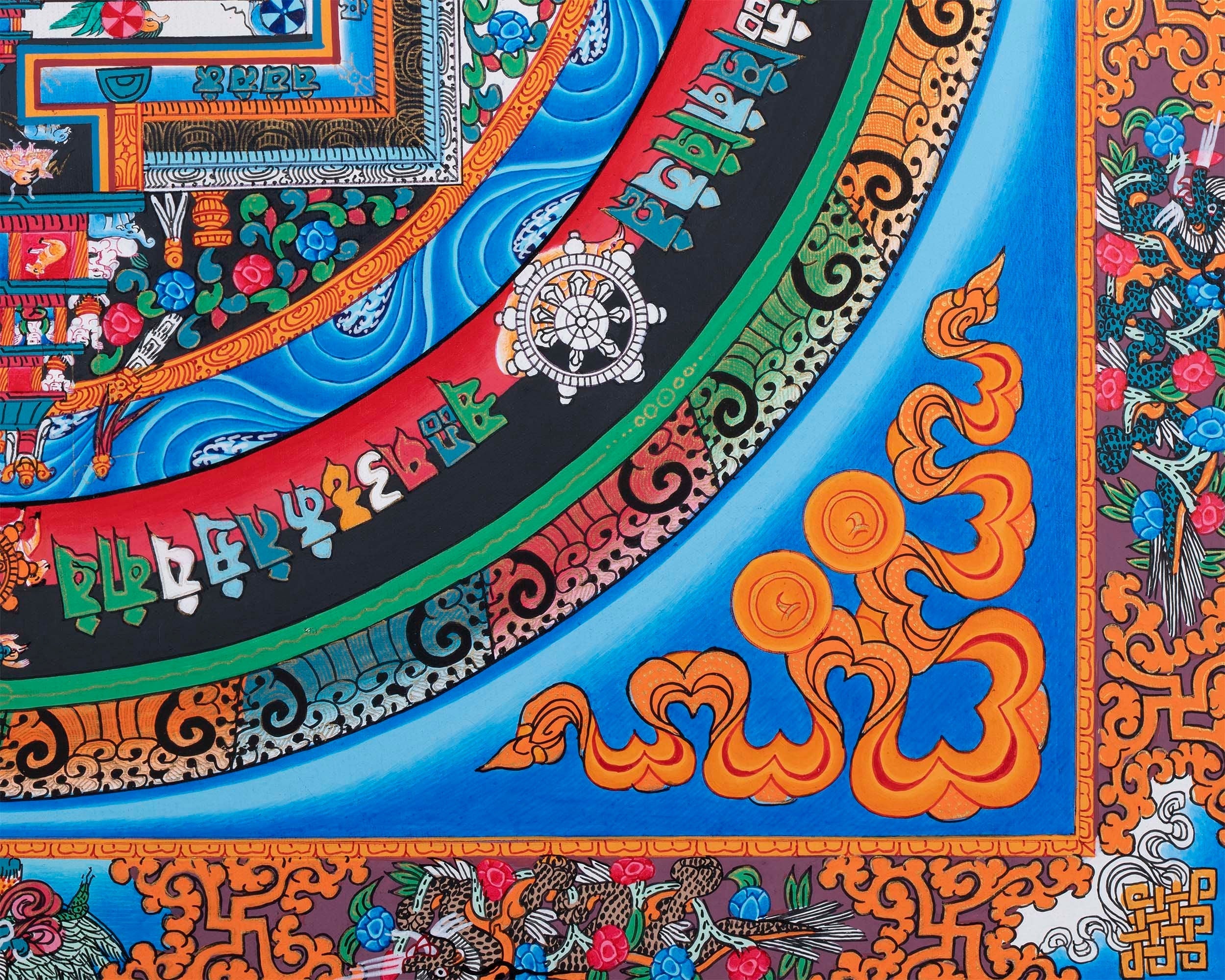 Bordered Kalachakra Mandala  | Buddhist Wall Hanging