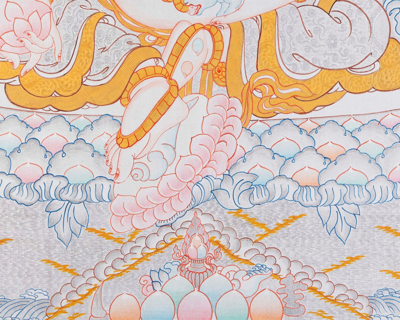 Yellow Dzambhala Mantra | Original Hand-painted Dzambala Thangka Painting