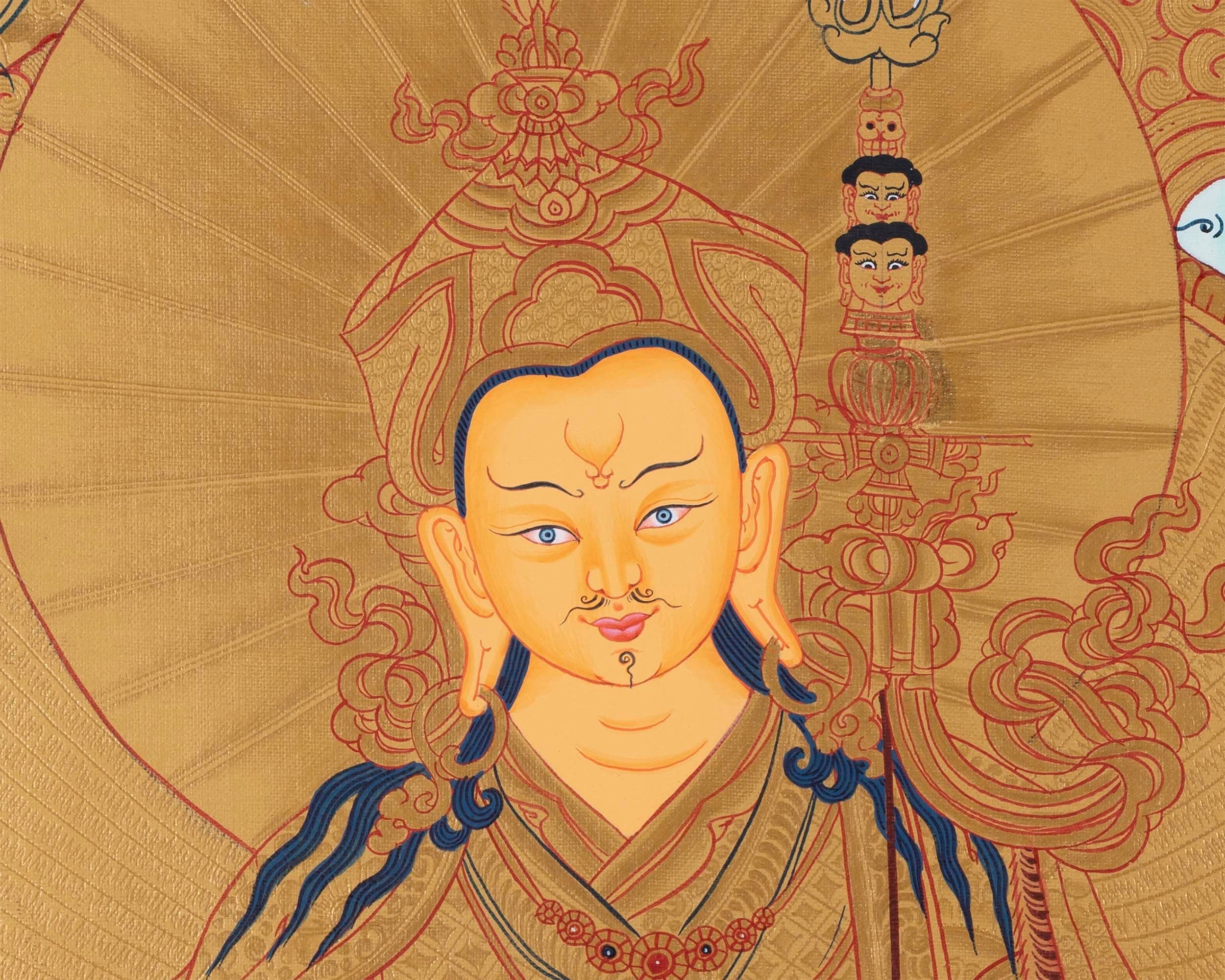 Original Hand painted Guru Rinpoche Thangka | Spiritual Art for Yoga meditation