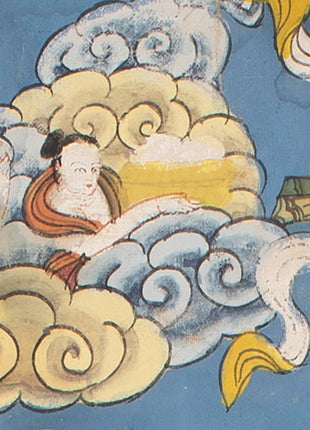 Buddhist Thangka painting | Shakyamuni Buddha with two chief Disciples