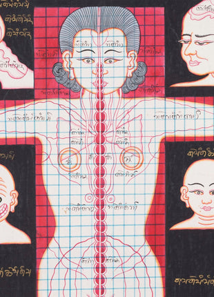 Cranial Physiognomy | Tibetan Thangka Depicting the Circulation of Blood