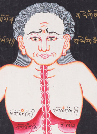 Cranial Physiognomy | Tibetan Thangka Depicting the Circulation of Blood