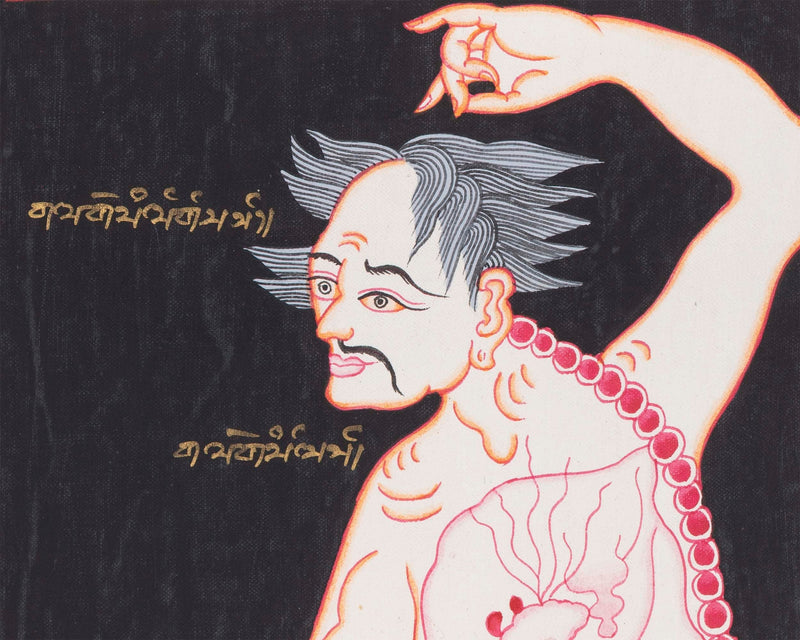 Cranial Physiognomy | Tibetan Thangka Depicting the Circulation of Blood