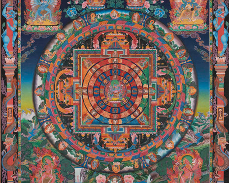Chakrasamvara Mandala Thangka | Newari Style Painted Art | Wall Hanging Decor