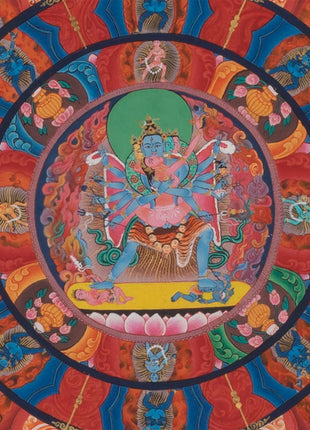 Chakrasamvara Mandala Thangka | Newari Style Painted Art | Wall Hanging Decor