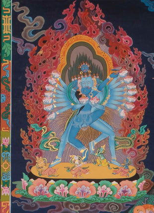 Chakrasamvara Mandala Thangka | Newari Style Painted Art | Wall Hanging Decor