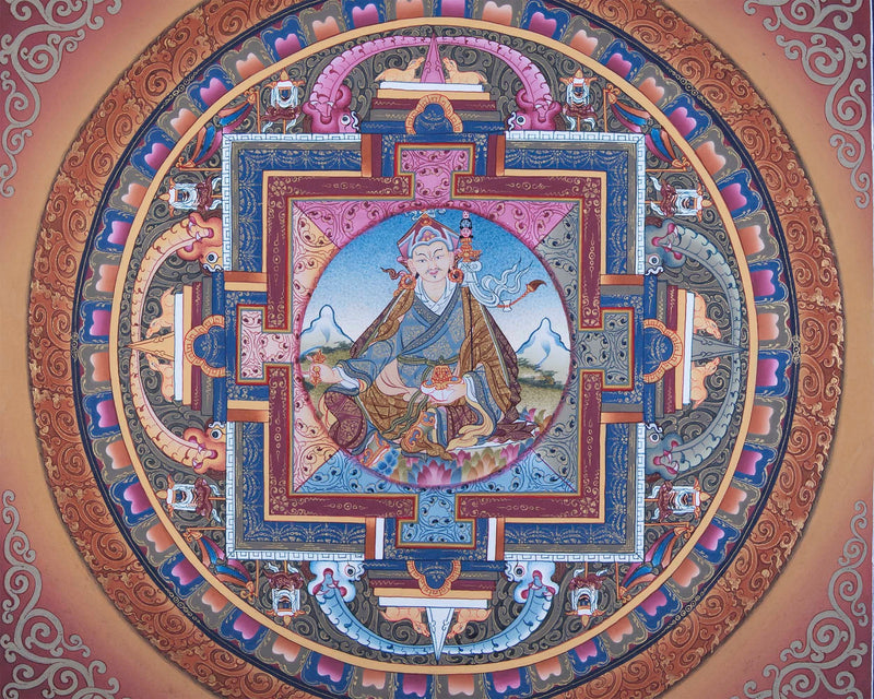 Mandala With Guru Padmasambhava Residing | Images of Guru Rinpoche