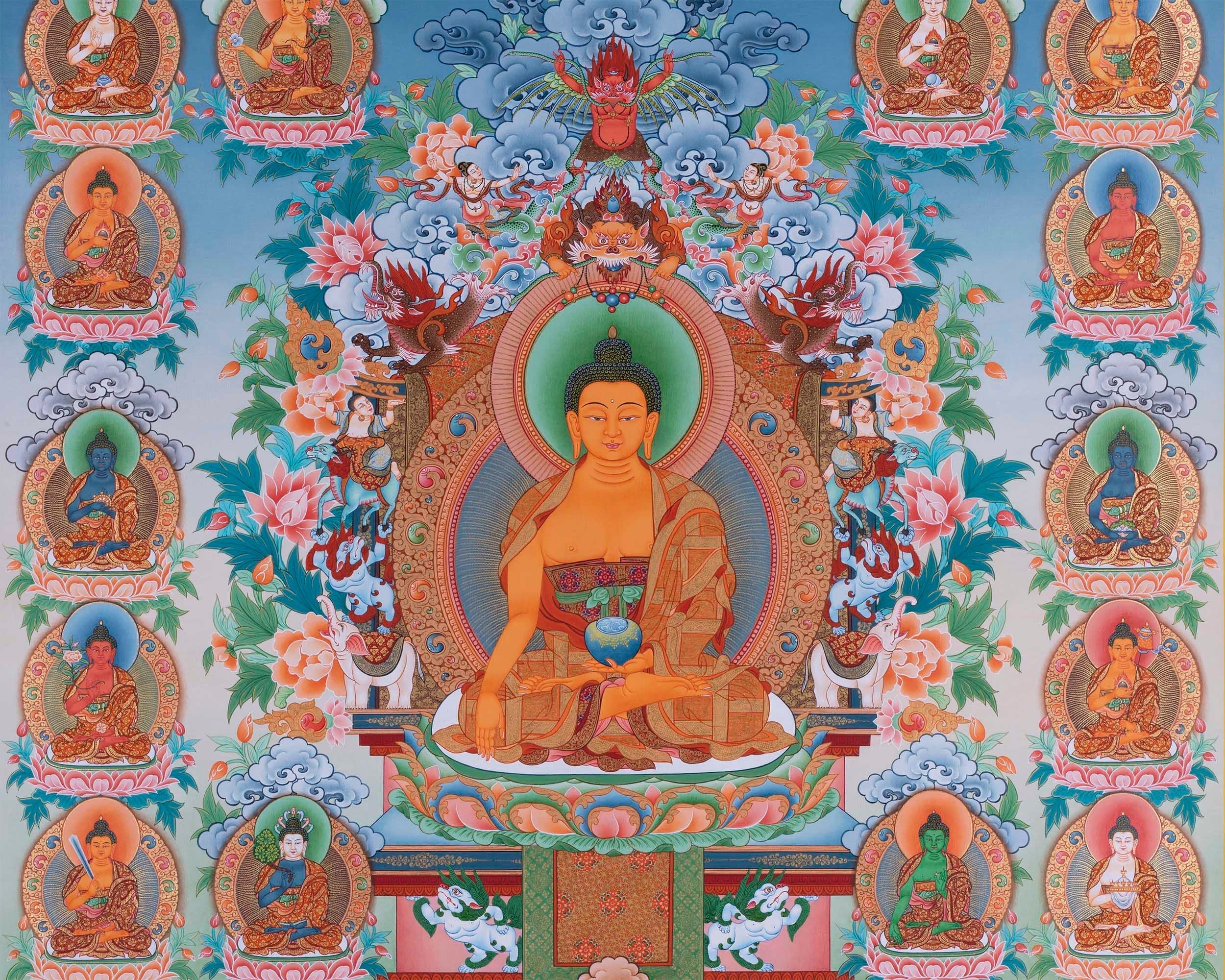 35 Buddhas Thangka For Confession | Nagarjuna Tradition | Eri Style Paiting