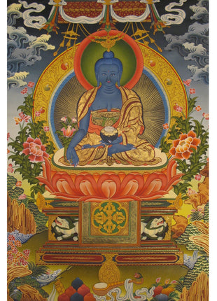 Fine Quality Thangka Of Medicine Buddha | Bhaisajyaguru