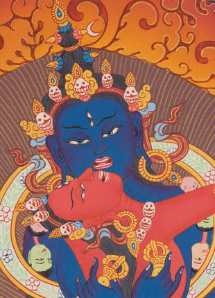 Chakrasamvara and Vajravarahi Thangka | Hand Painted Buddhist Art | Wall Decor