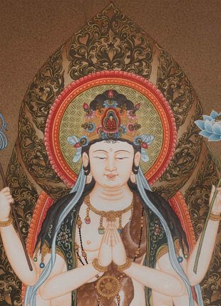 Unique Thangka of the Eight Armed Avalokiteshvara | Japanese Deity