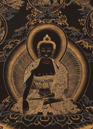 Shakyamuni Buddha Original Handmade Tibetan Thangka | Sacred Wall Decor