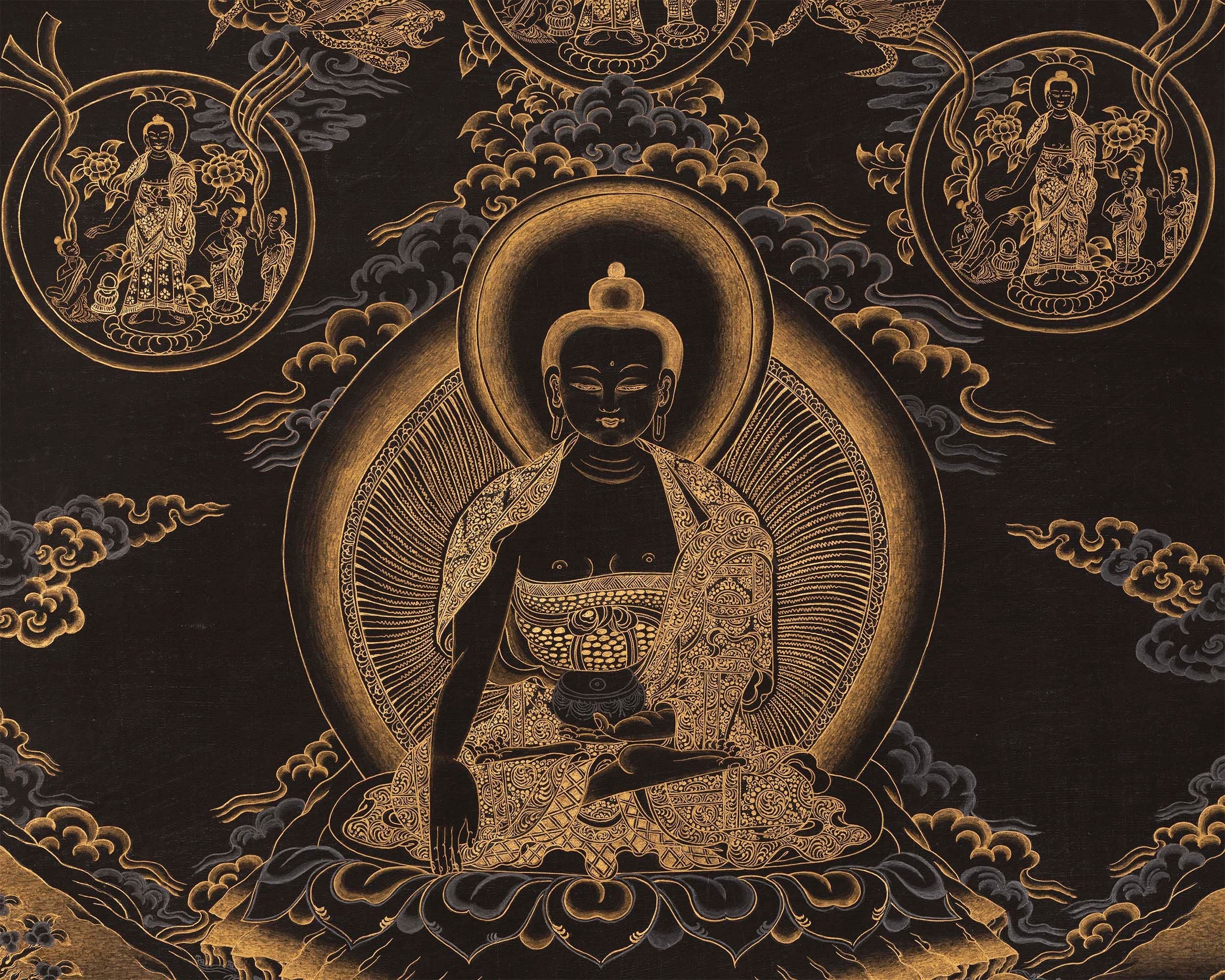 Shakyamuni Buddha Original Handmade Tibetan Thangka | Sacred Wall Decor