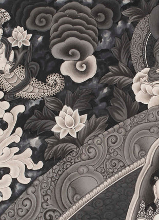 Avalokiteshvara Bodhisattva  | Black White Painting Thangka