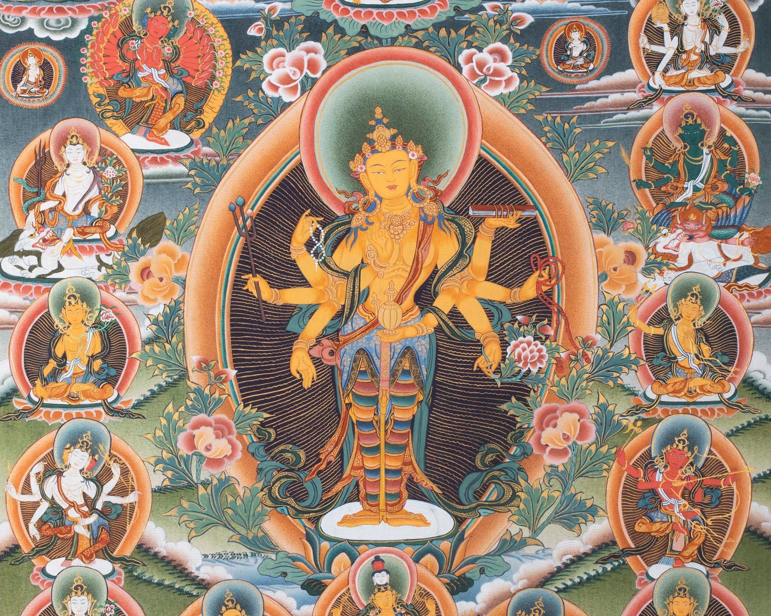 Amoghpasa Thangka | Tibetan Buddhist Handpainted Art | Wall Decor