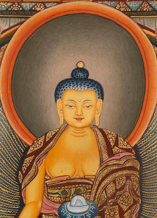 Bhagvana Buddha Life Story Thangka Painting | For Awareness Into Your Lives By Contemplating The Teachings Of The Sage | Religious Wall Decor