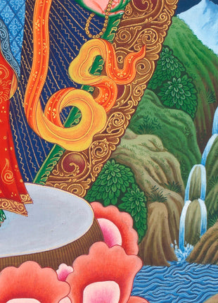 Paubha Painting of Bodhisattva Lokeshvara | Ancient Religious Art