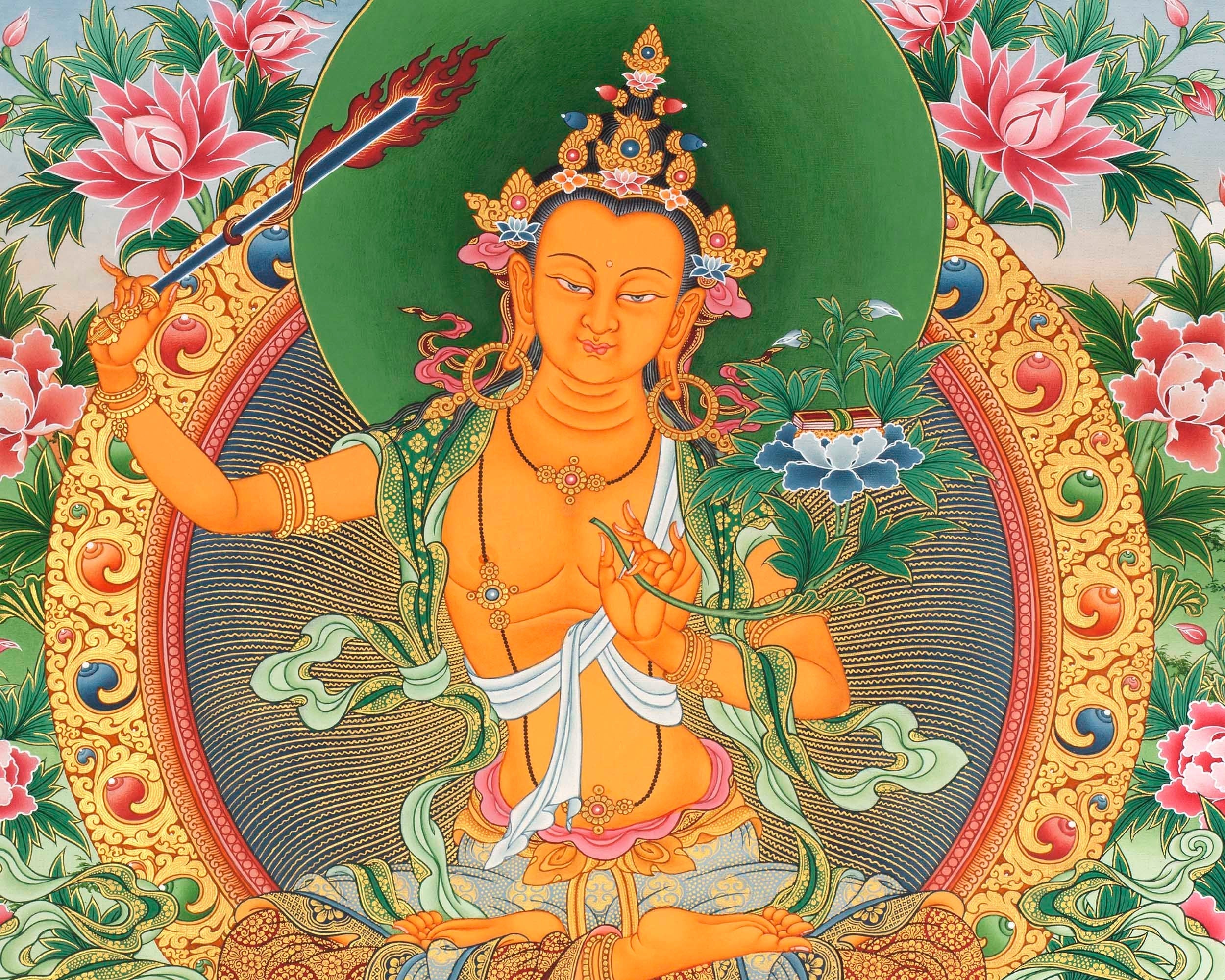 Arya Boddhisattva Manjushri Thangka | Wrathful Deity