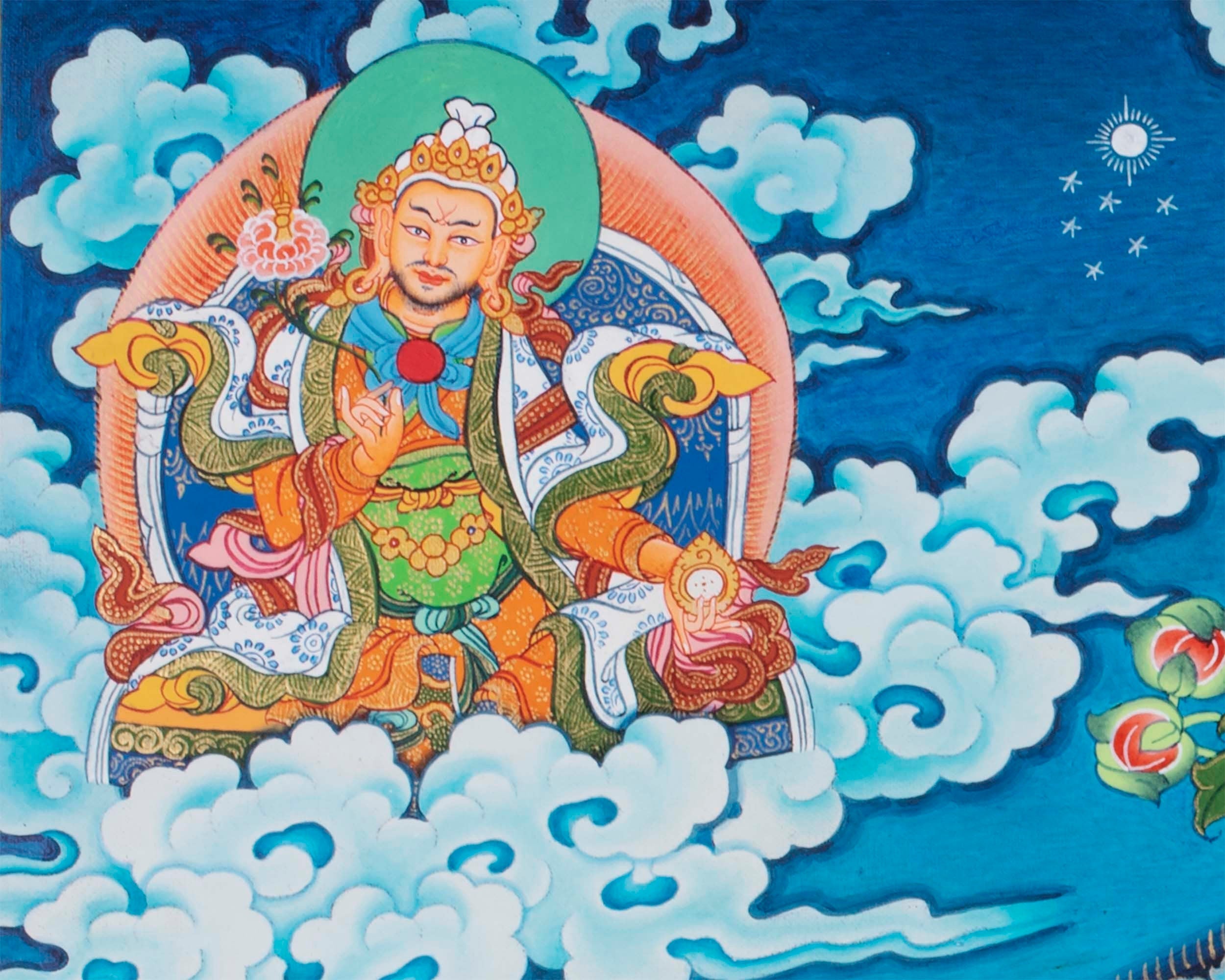 Yidam Kalachakra Thangka | His Consort Vishvamata | Handpainted Wall Decoration