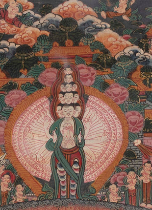 Vintage Mandala Thangka | Original Brocade Mounted Painting
