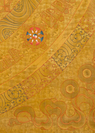 Gold Kalachakra Mandala Thangka | Tibetan Buddhism Spiritual Painting