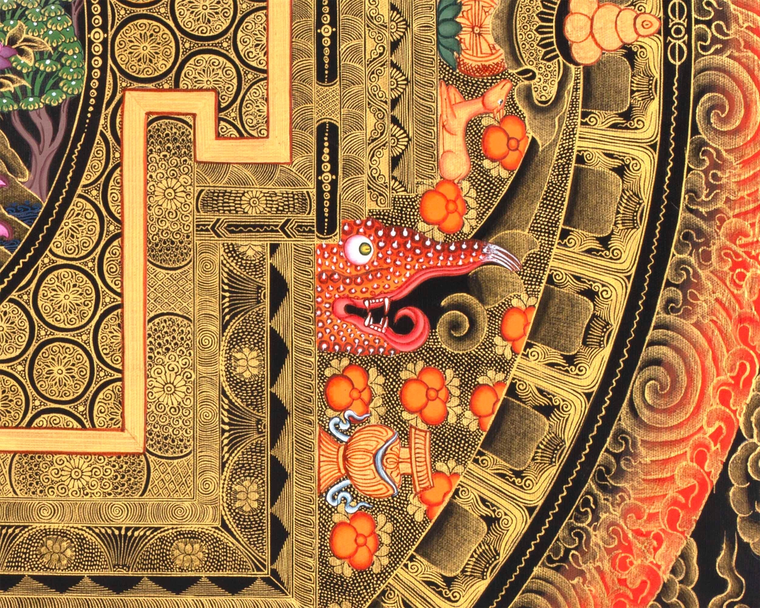 Healing Buddha Mandala Thangka | Medicine Buddha Art | Buddhist Hand Painting|