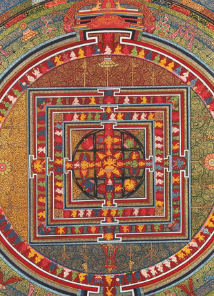 Dharmadhatu Manjushri Mandala | Traditional Thangka Art
