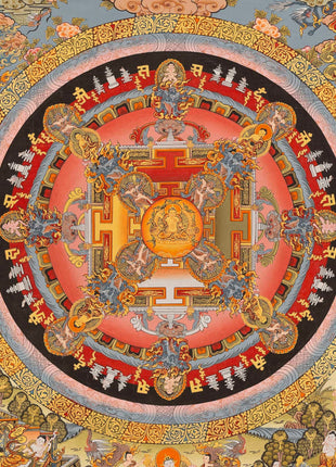 Traditional Mandala Art | Manjushri Thangka | Bodhisattva of Wisdom & Compassion