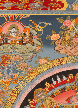 Traditional Mandala Art | Manjushri Thangka | Bodhisattva of Wisdom & Compassion