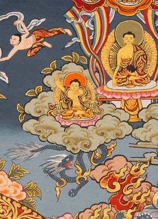 Traditional Mandala Art | Manjushri Thangka | Bodhisattva of Wisdom & Compassion
