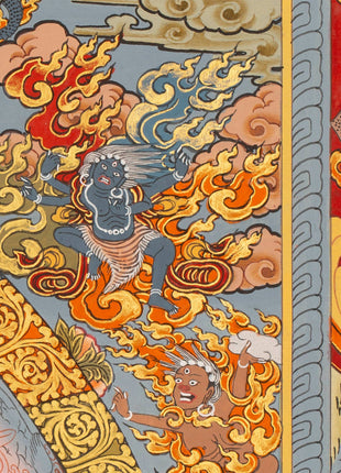 Traditional Mandala Art | Manjushri Thangka | Bodhisattva of Wisdom & Compassion