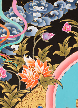 Goddess Green Tara Thangka | Cotton Canvas Hand Painting | Religous Wall Decor