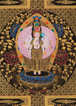 Avalokiteshvara Mandala |Wheel of Time Thangka | Kalachakra Mandala Wall Hanging