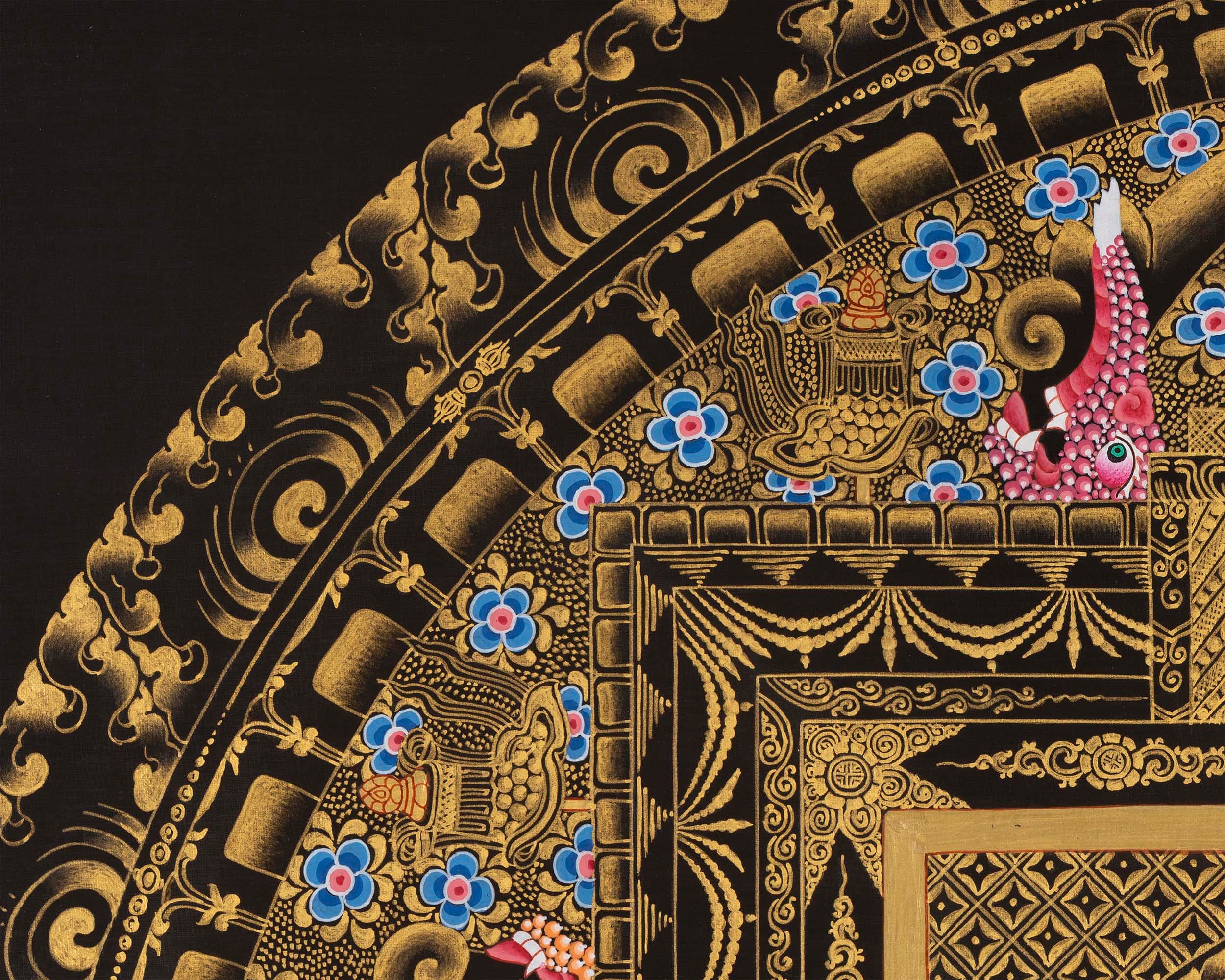 Avalokiteshvara Mandala |Wheel of Time Thangka | Kalachakra Mandala Wall Hanging