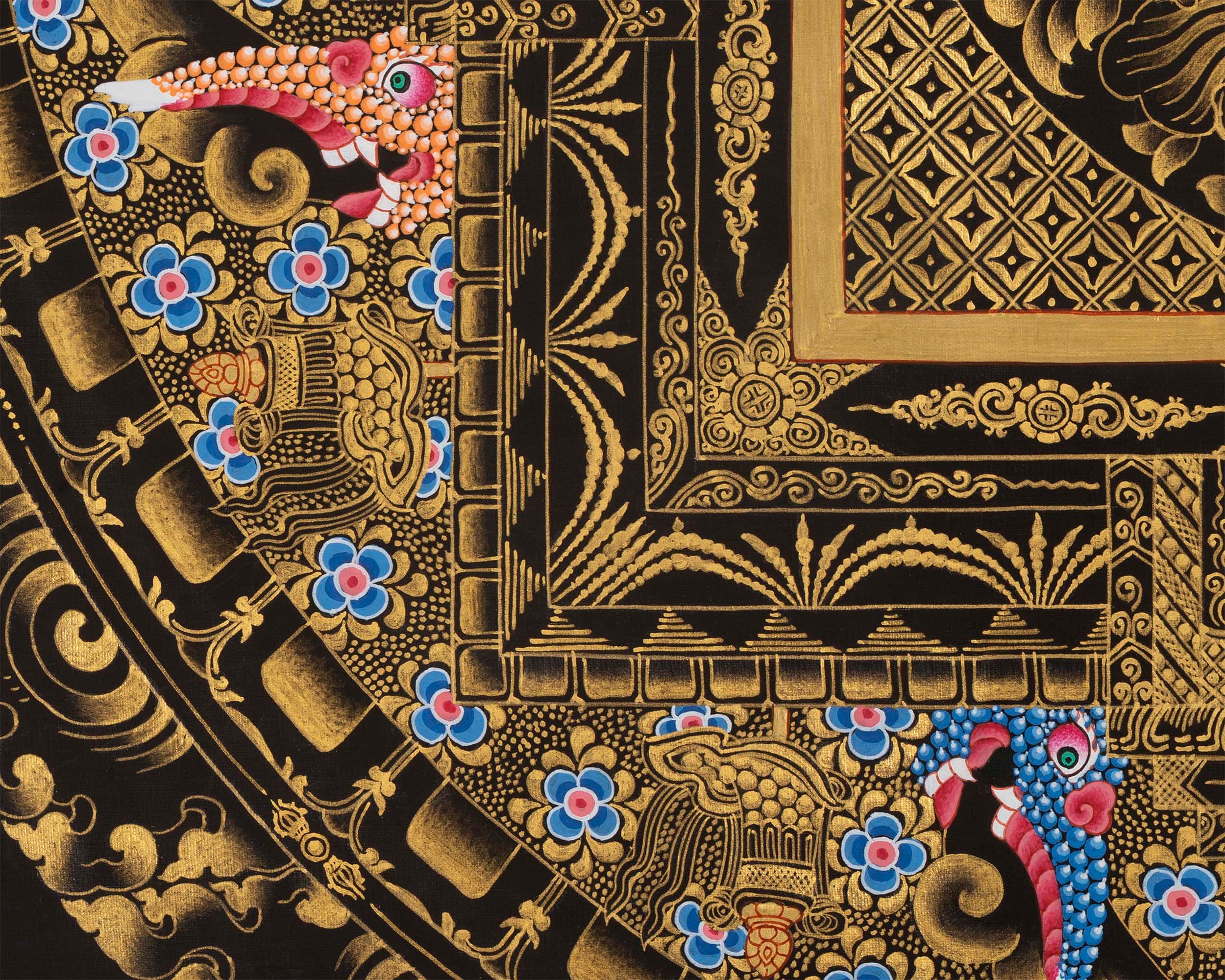 Avalokiteshvara Mandala |Wheel of Time Thangka | Kalachakra Mandala Wall Hanging