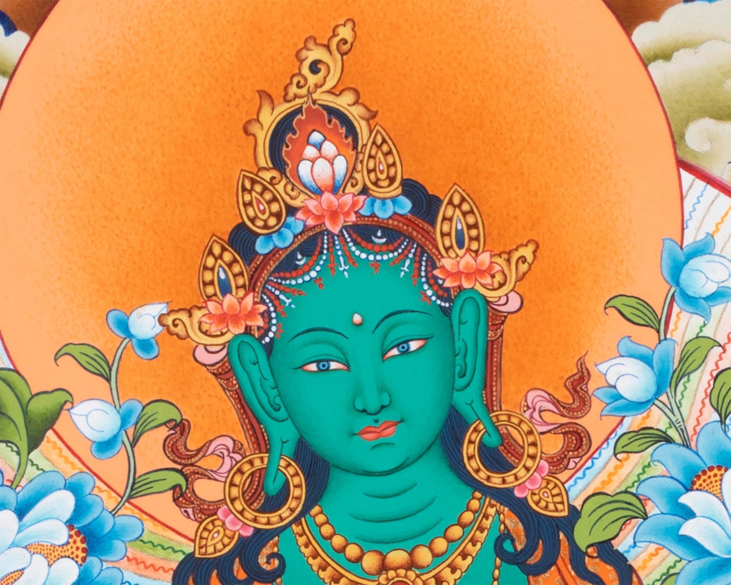 21 Tara Thangka | Religious Buddhist Handpainted Art | Wall Hanging Decoration
