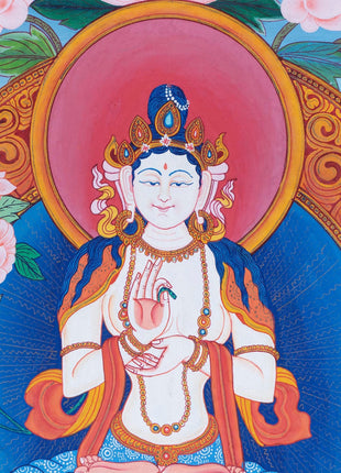White Tara | Female Buddhist Divinity | Original Thangka Painting