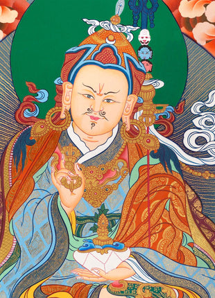 Guru Rinpoche Thangka | Eight Manifestation of Guru Padmasambhava |  Lotus Born Master of Buddhism | Thangka Painting for Meditation
