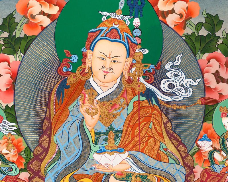 Guru Rinpoche Thangka | Eight Manifestation of Guru Padmasambhava |  Lotus Born Master of Buddhism | Thangka Painting for Meditation