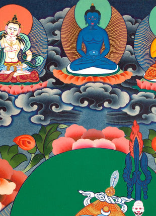 Guru Rinpoche Thangka | Eight Manifestation of Guru Padmasambhava |  Lotus Born Master of Buddhism | Thangka Painting for Meditation