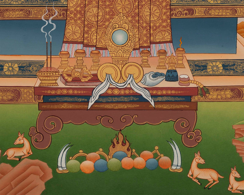 Vajrasattva Yab Yum Thangka | Buddhist Thanka Painting For Shrine Altar