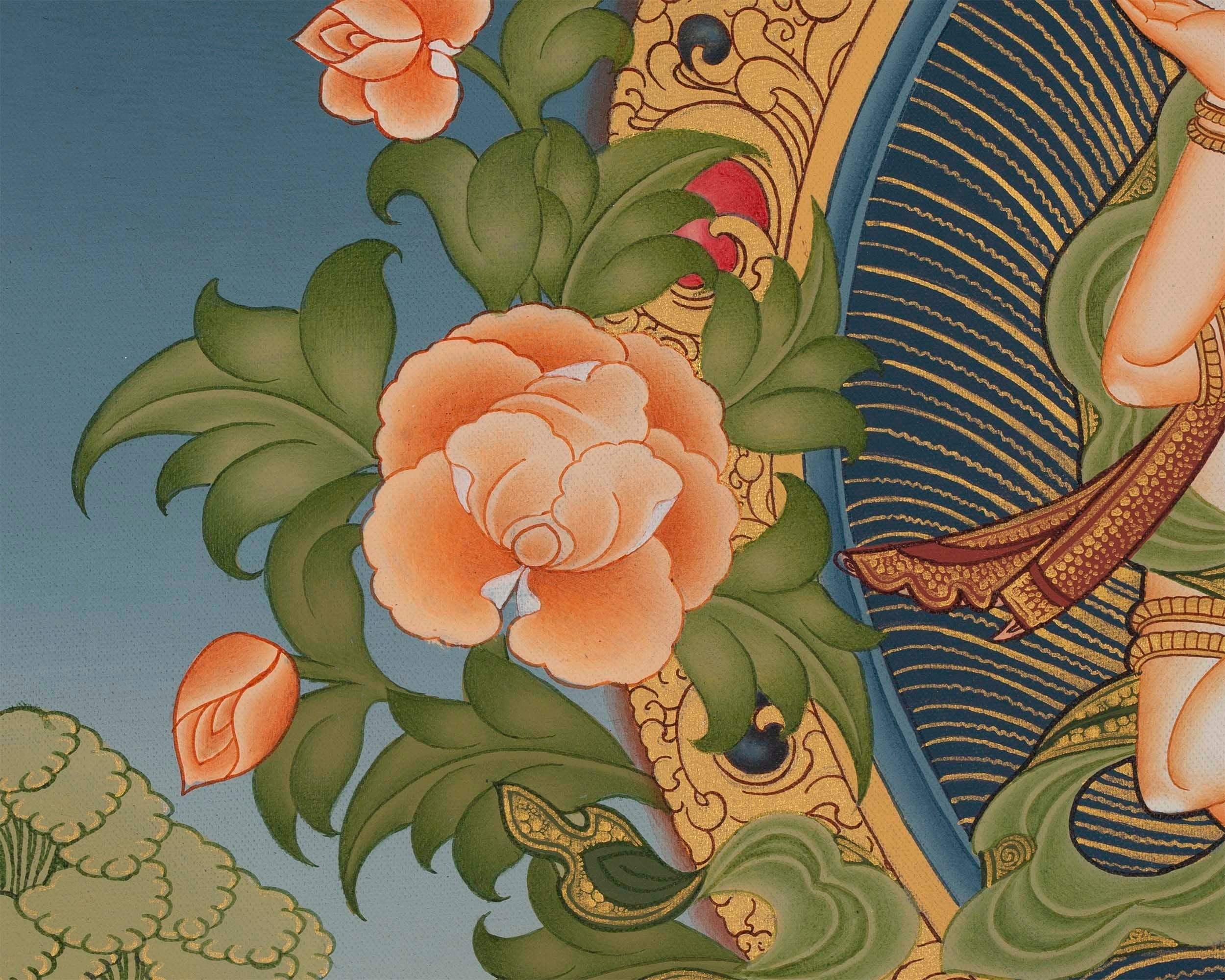 Vajrasattva Yab Yum Thangka | Buddhist Thanka Painting For Shrine Altar