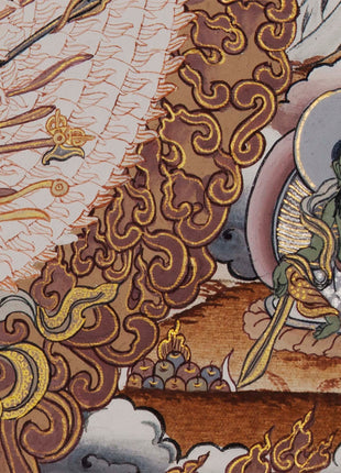 Protector Dukkar | The White Umbrella Goddess | Original Thangka of Sitatapatra