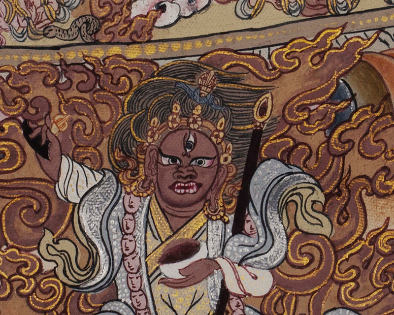 Protector Dukkar | The White Umbrella Goddess | Original Thangka of Sitatapatra
